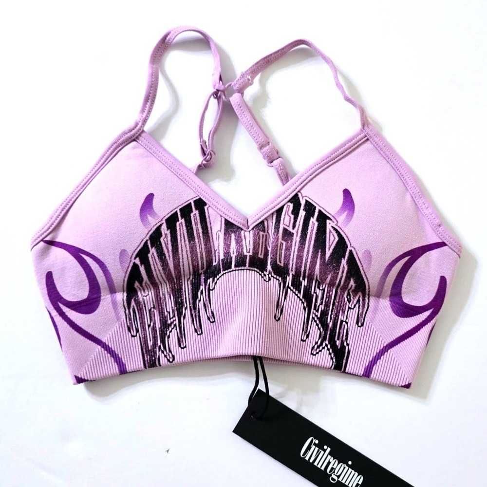Civil Regime Flaming‎ Kelly Seamless Sports Bra Women XS Lavender Athleticwear